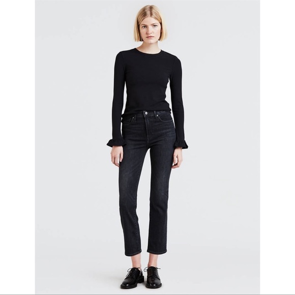 Levi's Denim - LEVI’S 724 High Rise Straight Crop Black Jeans 25